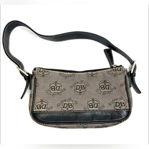 Authentic Dooney & Bourke Mini Zip Baguette Purse Y2K Rare Signature Crest